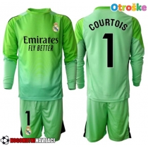 Otroške Nogometnih dresov Real Madrid Thibaut Courtois #1 Vratar Gostujoči 2025-26 Dolgi rokavi (+ hlače)